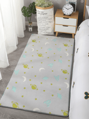 Soft Large Luminous Grey Planet Rugs Carpets for Home Decor or Nursery 03