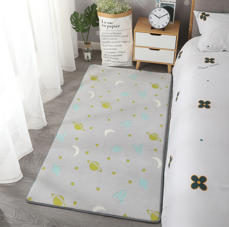 Soft Large Luminous Grey Planet Rugs Carpets for Home Decor or Nursery 03