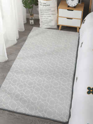 Soft Large Luminous Grey Plaid Rugs Carpets for Home Decor or Nursery 04