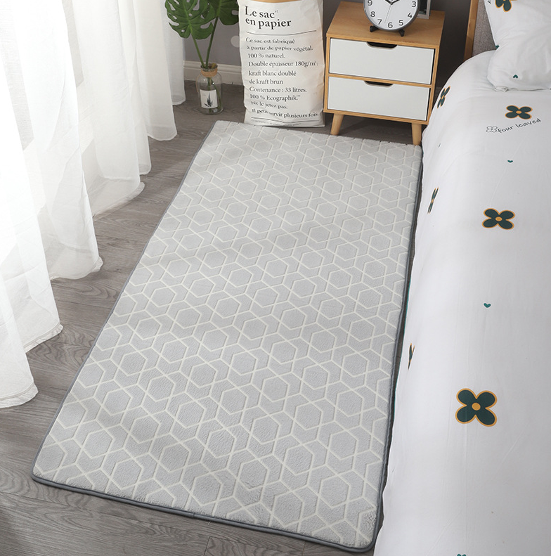 Soft Large Luminous Grey Plaid Rugs Carpets for Home Decor or Nursery 04