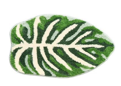 Extra Soft Flannel Bath Mats Absorbent Non-Slip Bathroom Rugs Leaves - Image 2