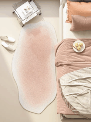 Irregular Style Modern Minimalist Faux Cashmere Rugs For Living Room Bedroom Bedside Rugs Anti-slip Foot Mats 01