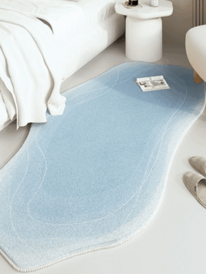 Irregular Style Modern Minimalist Faux Cashmere Rugs For Living Room Bedroom Bedside Rugs Anti-slip Foot Mats 02