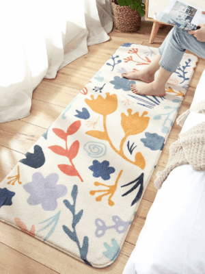 Cute Living Room Shaggy Rug Light Luxury Lambswool Bedroom Sofa Coffee Table Rug Floating Window Mat 04