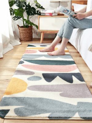 Cute Living Room Shaggy Rug Light Luxury Lambswool Bedroom Sofa Coffee Table Rug Floating Window Mat 05