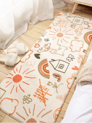 Cute Living Room Shaggy Rug Light Luxury Lambswool Bedroom Sofa Coffee Table Rug Floating Window Mat 11