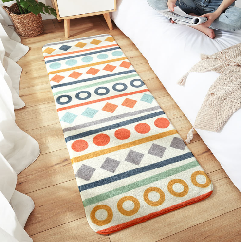 Cute Living Room Shaggy Rug Light Luxury Lambswool Bedroom Sofa Coffee Table Rug Floating Window Mat 18