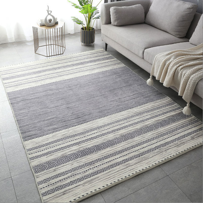 Wabi-sabi Style Faux Cashmere Home Living Room Sofa Coffee Table Rug Bedroom Bedside Rug Washable Rug 01