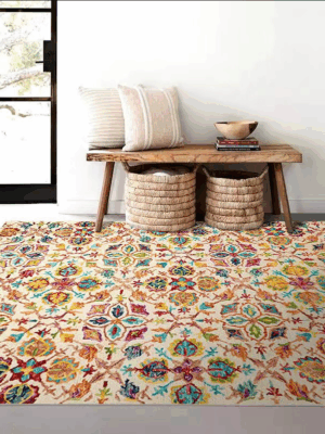 Vintage Pattern Faux Cashmere Rugs For Living Room Bedroom Bedside Rugs Anti-slip Foot Mats 01