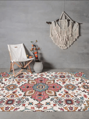 Vintage Pattern Faux Cashmere Rugs For Living Room Bedroom Bedside Rugs Anti-slip Foot Mats 02