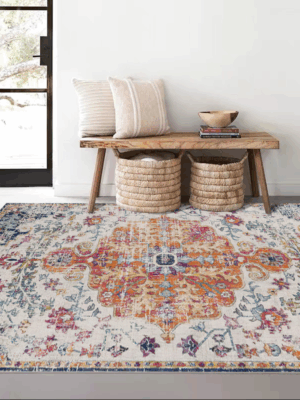 Vintage Pattern Faux Cashmere Rugs For Living Room Bedroom Bedside Rugs Anti-slip Foot Mats 04