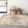 Vintage Pattern Faux Cashmere Rugs For Living Room Bedroom Bedside Rugs Anti-slip Foot Mats 05