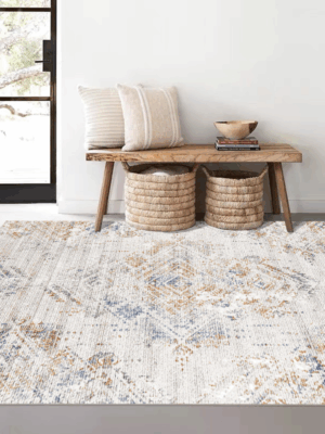 Vintage Pattern Faux Cashmere Rugs For Living Room Bedroom Bedside Rugs Anti-slip Foot Mats 06