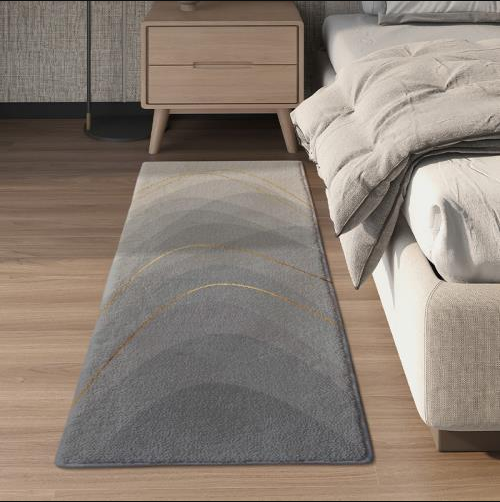 Vintage Minimalist Pattern Living Room Shaggy Rug Light Luxury Lambswool Bedroom Sofa Coffee Table Rug Floating Window Mat 01