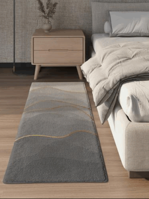 Vintage Minimalist Pattern Living Room Shaggy Rug Light Luxury Lambswool Bedroom Sofa Coffee Table Rug Floating Window Mat 05