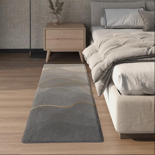 Vintage Minimalist Pattern Living Room Shaggy Rug Light Luxury Lambswool Bedroom Sofa Coffee Table Rug Floating Window Mat 05
