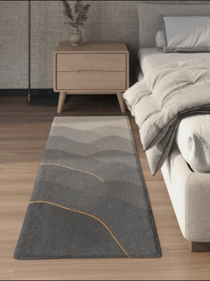 Vintage Minimalist Pattern Living Room Shaggy Rug Light Luxury Lambswool Bedroom Sofa Coffee Table Rug Floating Window Mat 06