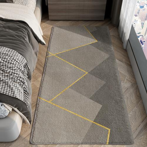 Vintage Minimalist Pattern Living Room Shaggy Rug Light Luxury Lambswool Bedroom Sofa Coffee Table Rug Floating Window Mat 07