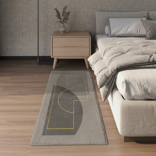 Vintage Minimalist Pattern Living Room Shaggy Rug Light Luxury Lambswool Bedroom Sofa Coffee Table Rug Floating Window Mat 11