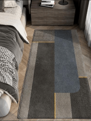 Vintage Minimalist Pattern Living Room Shaggy Rug Light Luxury Lambswool Bedroom Sofa Coffee Table Rug Floating Window Mat 17