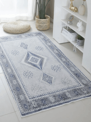 Light Luxury Vintage Living Room Faux Cashmere Sofa Rug Carpet Bedroom Bedside Rug Machine Washable Plush Floor Mats 03