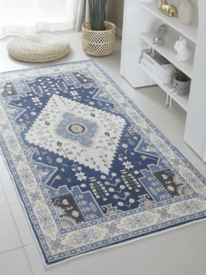 Light Luxury Vintage Living Room Faux Cashmere Sofa Rug Carpet Bedroom Bedside Rug Machine Washable Plush Floor Mats 05