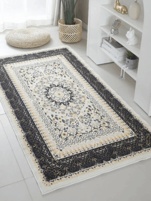 Light Luxury Vintage Living Room Faux Cashmere Sofa Rug Carpet Bedroom Bedside Rug Machine Washable Plush Floor Mats 06