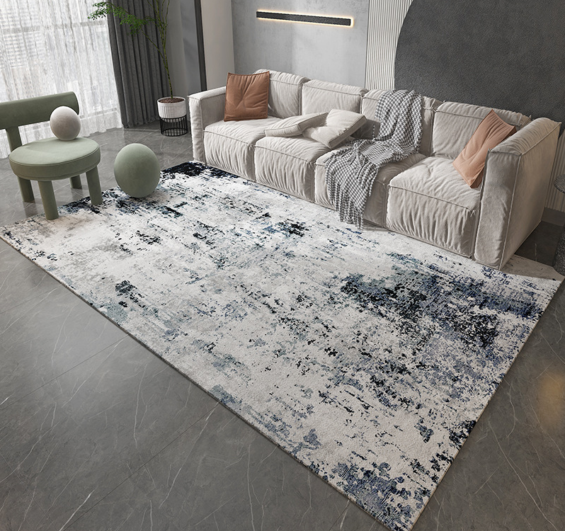 Abstract Modern Minimalist Faux Cashmere Living Room Rug Coffee Table Mat Bedroom Shaggy Floor Mats 02 - Image 2