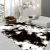 Classical Minimalist Black and White Inked Faux Cashmere Rug Living Room Bedroom Bedside Rug Sofa Coffee Table Rug Floor Mat 04