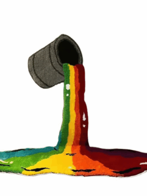Creative Fun Rainbow Paint Bucket Pattern Niche Art Design Bedroom Living Room Home Carpets 01