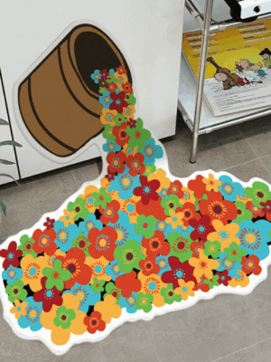 Creative Fun Rainbow Paint Bucket Pattern Niche Art Design Bedroom Living Room Home Carpets 02