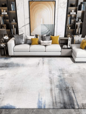 Minimalist Ink Splash  Foldable Faux Cashmere Living Room Coffee Table Bedroom Rug Bedside Rug 01