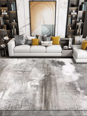 Minimalist Ink Splash  Foldable Faux Cashmere Living Room Coffee Table Bedroom Rug Bedside Rug 02