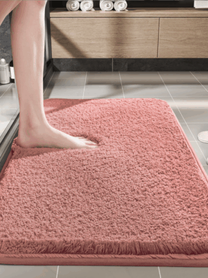 Simple Solid Colour Thickened Absorbent Non-slip Family Bathroom Doorway Entrance Mats 05