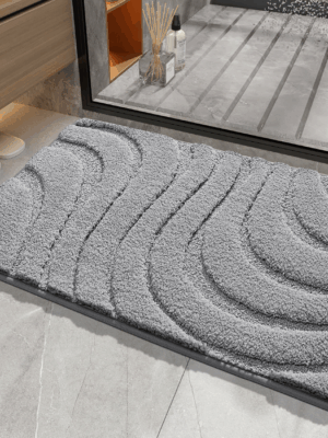 Simple Solid Colour Thickened Absorbent Non-slip Family Bathroom Doorway Entrance Mats 06