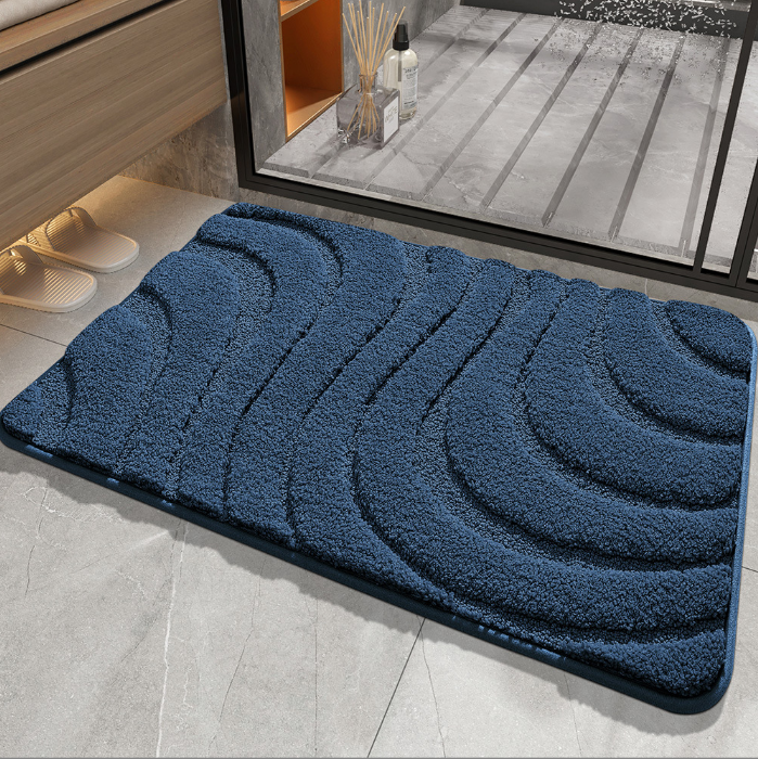 Simple Solid Colour Thickened Absorbent Non-slip Family Bathroom Doorway Entrance Mats 08