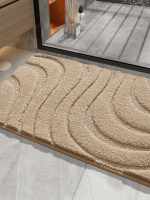 Simple Solid Colour Thickened Absorbent Non-slip Family Bathroom Doorway Entrance Mats 09