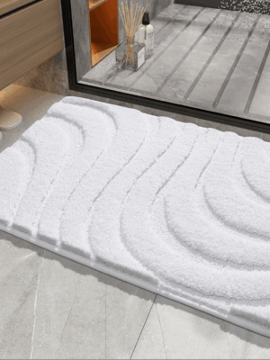 Simple Solid Colour Thickened Absorbent Non-slip Family Bathroom Doorway Entrance Mats 10