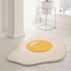 Cute Egg Thick Flocked Mats Bathroom Foot Mats Household Toilet Doorway Mats