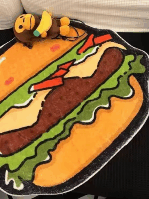 Hamburger Cartoon Carpet Entry Doorway Room Shaped Absorbent Anti-slip Mats