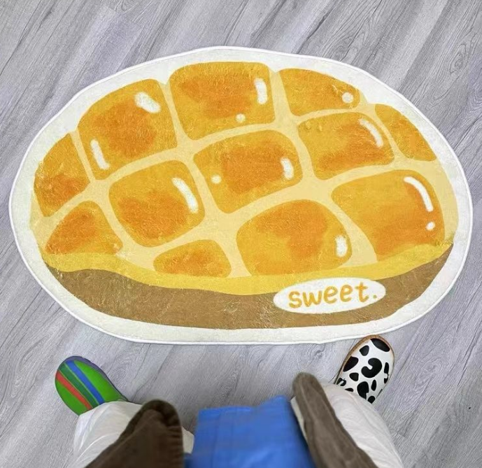 Pineapple Bun Cartoon Carpet Entry Doorway Room Shaped Absorbent Anti-slip Mats