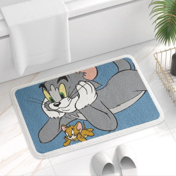 Tom&Jerry Bathroom Water-absorbent Thick Mats Bathroom Foot Mats Household Toilet Doorway Mats 05