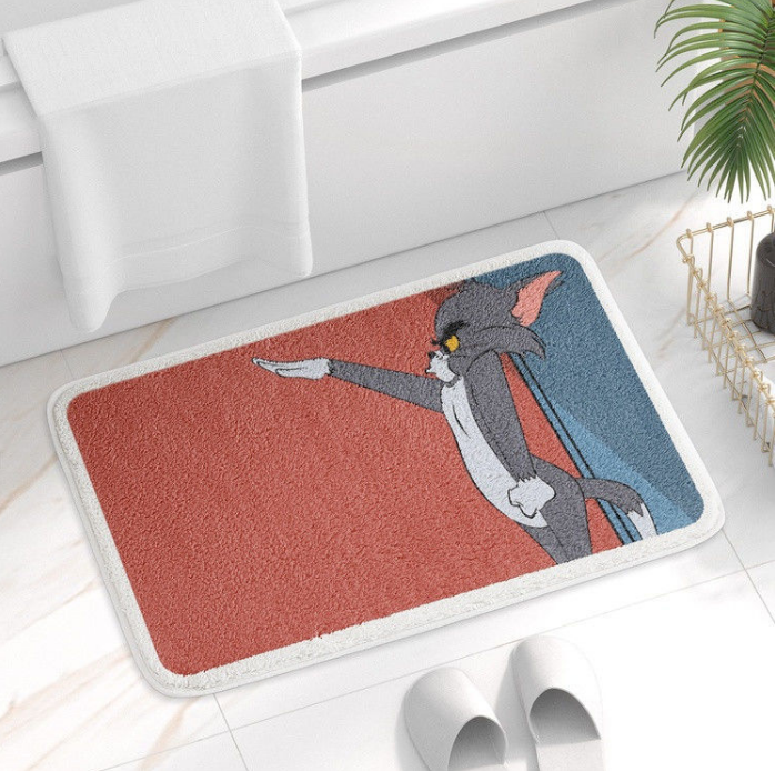 Tom&Jerry Bathroom Water-absorbent Thick Mats Bathroom Foot Mats Household Toilet Doorway Mats 06