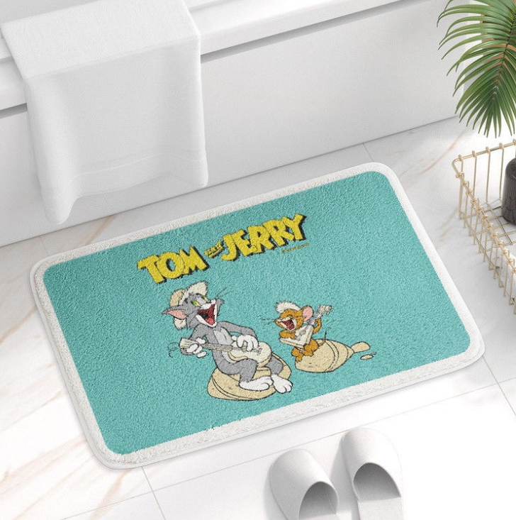Tom&Jerry Bathroom Water-absorbent Thick Mats Bathroom Foot Mats Household Toilet Doorway Mats 10