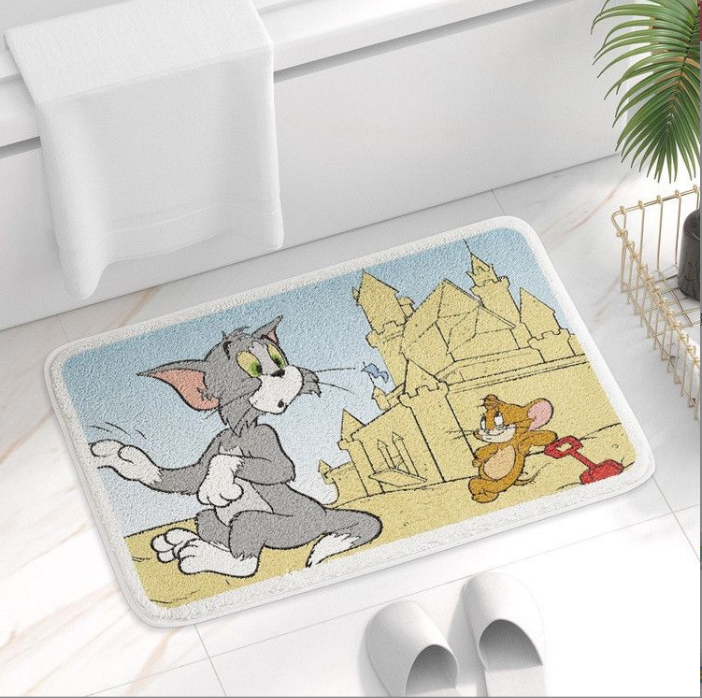 Tom&Jerry Bathroom Water-absorbent Thick Mats Bathroom Foot Mats Household Toilet Doorway Mats 11