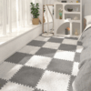Patchwork Cuttable Modern Checkered Pattern Fuzzy Comfortable Bedroom Rug For Living Room
