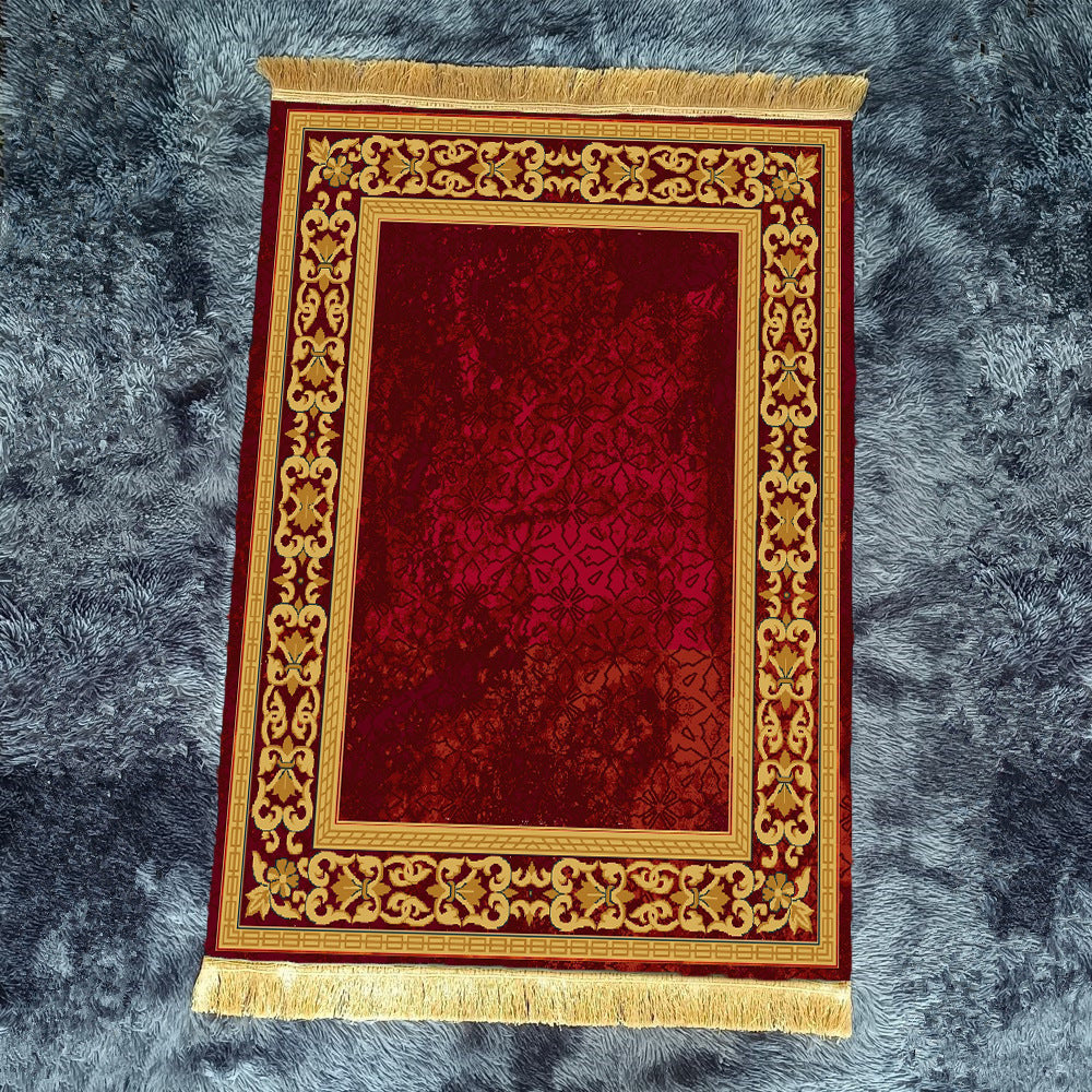 Retro Red Fringe Simple Non-slip Foldable Carpets For Living Room Dining Room Bedroom 12