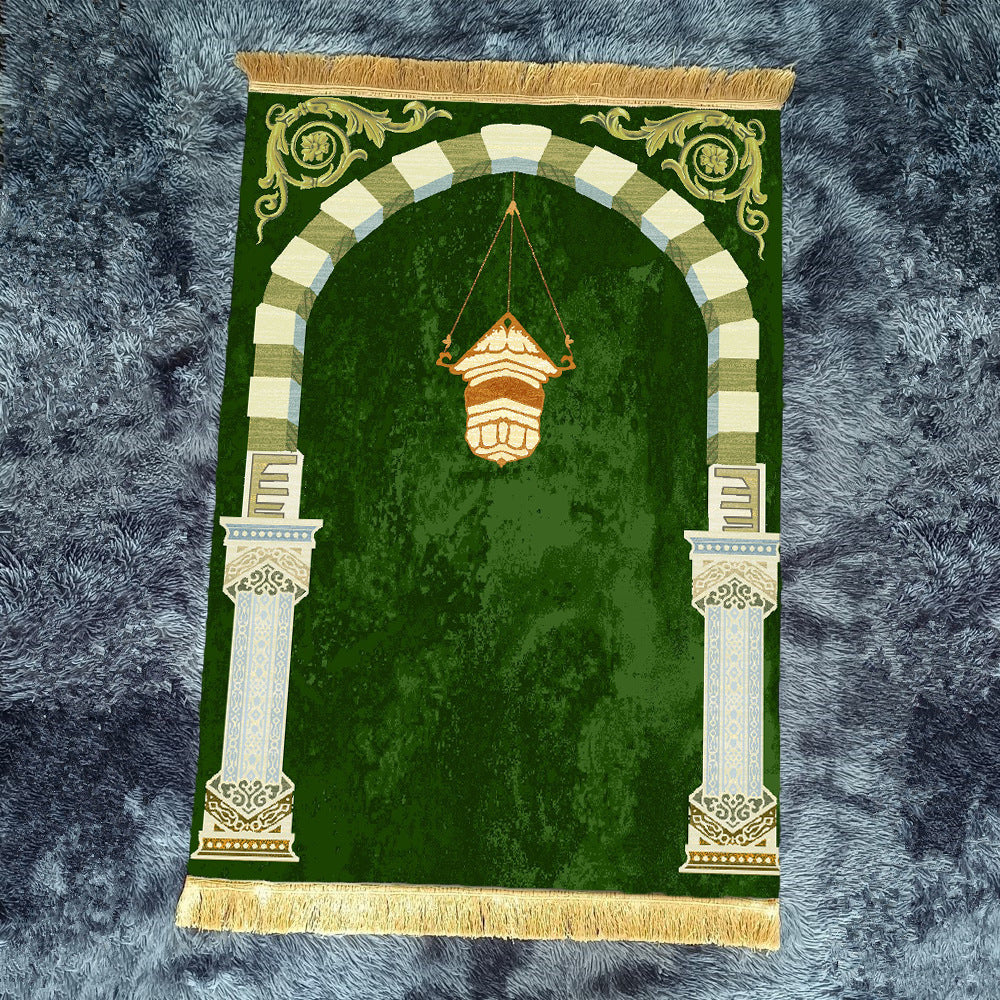 Retro Green Fringe Simple Non-slip Foldable Carpets For Living Room Dining Room Bedroom 14