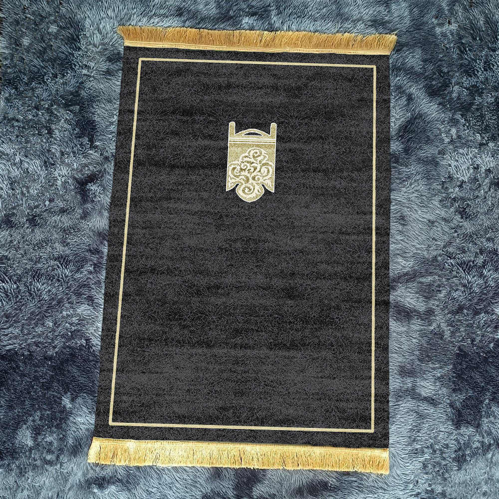 Retro Black Fringe Simple Non-slip Foldable Carpets For Living Room Dining Room Bedroom 16