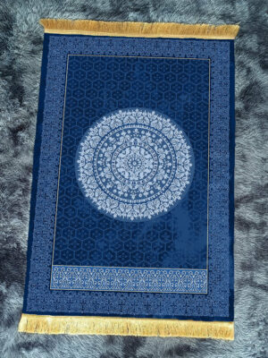 Retro Blue Fringe Simple Non-slip Foldable Carpets For Living Room Dining Room Bedroom 23